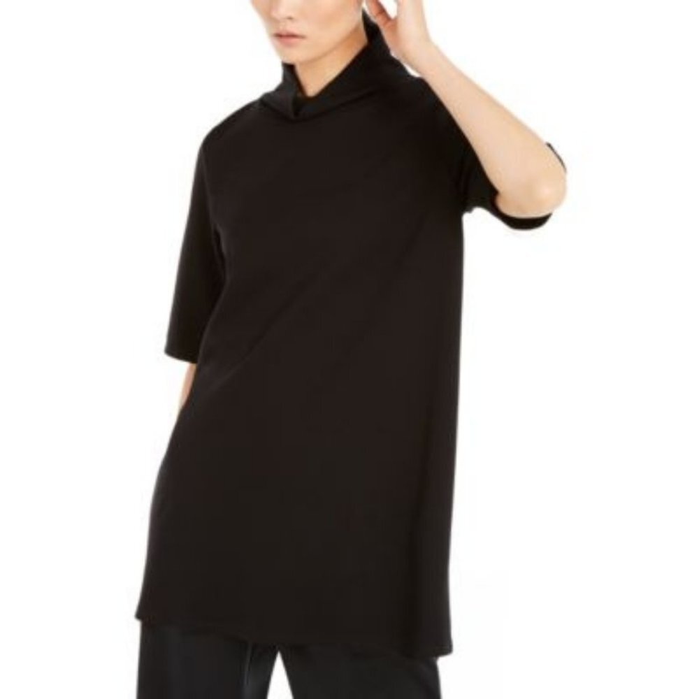 NWT Eileen Fisher Black Cowl Neck Top